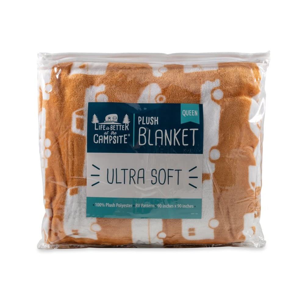 Camco machine washable fleece blanket ready for easy care