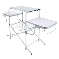Camco Olympian Deluxe table extended size for extra prep space.