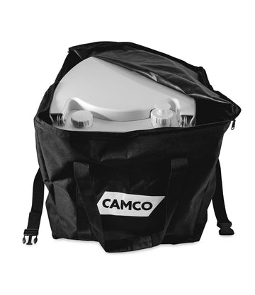 Camco storage bag side-carry view shows convenient handles.