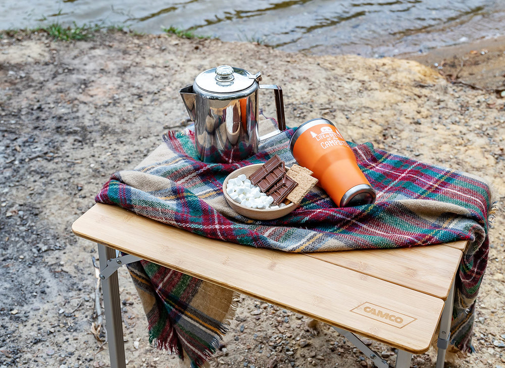 Camco storage bag keeps the bamboo table protected