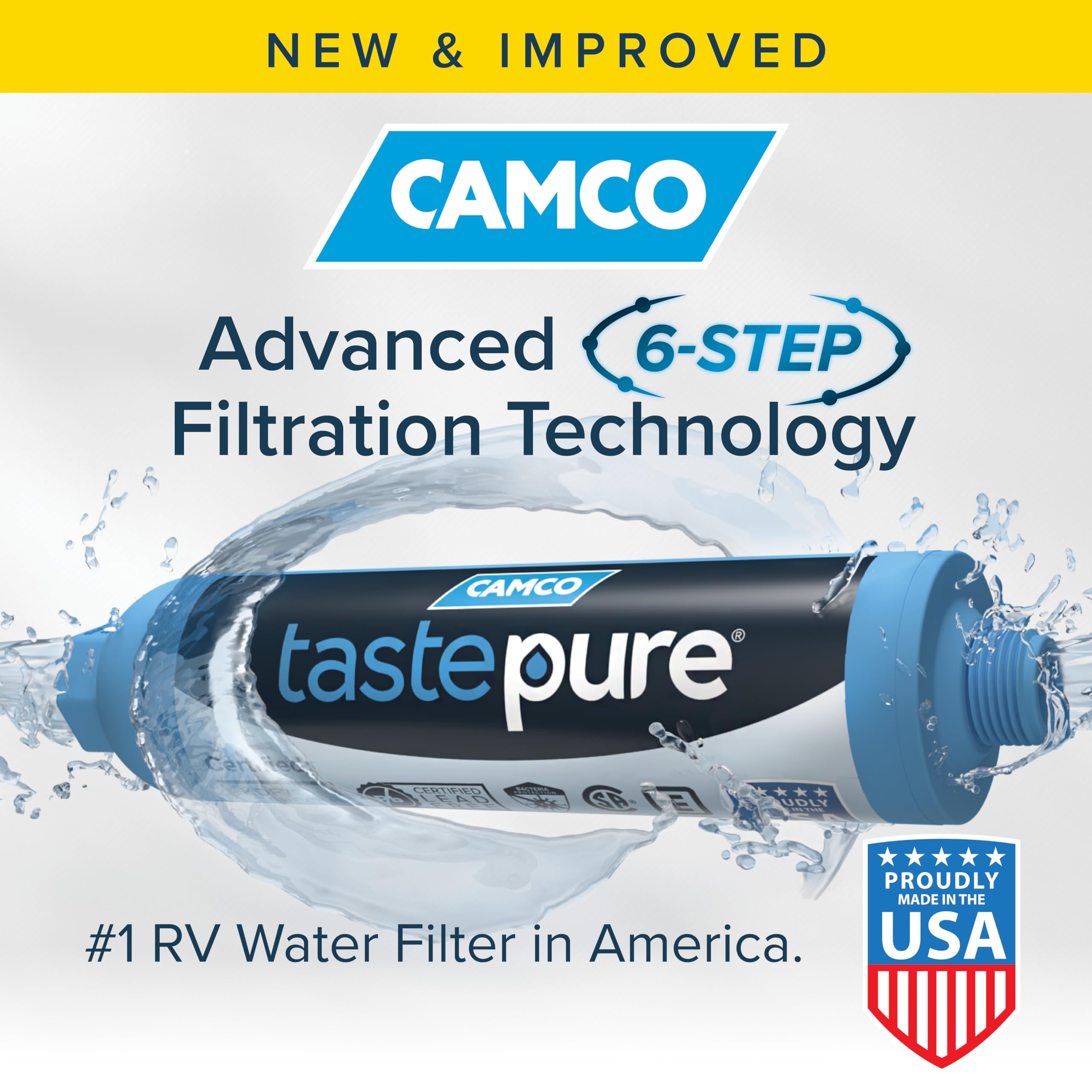 Camco TastePURE flex hose protector prevents kinks and wear.