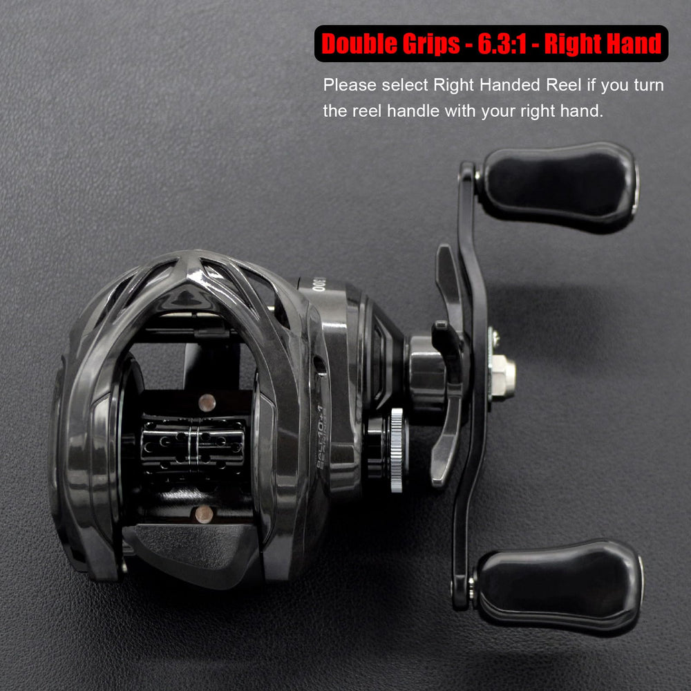 Camekoon Carbon 300 reel side view emphasizes 10+1 stainless bearings for smooth action.