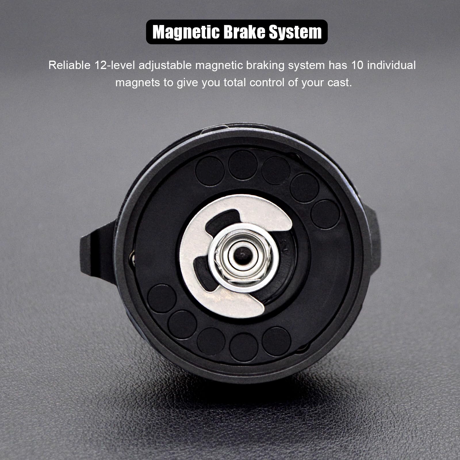 Non-slip spool tension knob and aluminum star drag with clicker