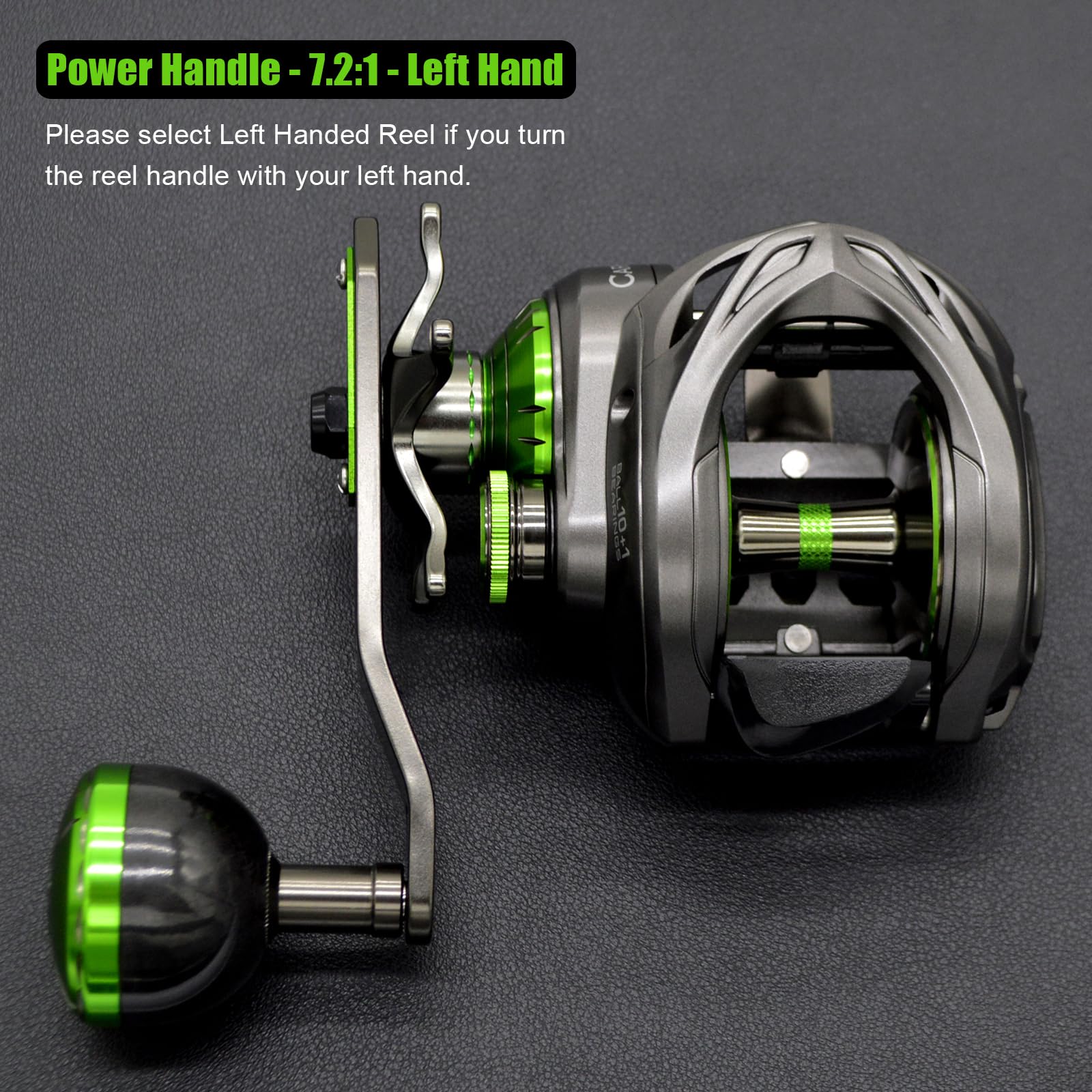 CAMEKOON Carbon 380 reel side panel shows carbon fiber strength for endurance fishing