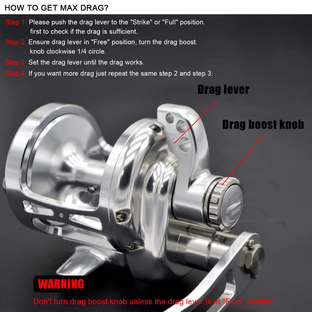 Camekoon cast fine adjustment knob allows precise casting distance control.