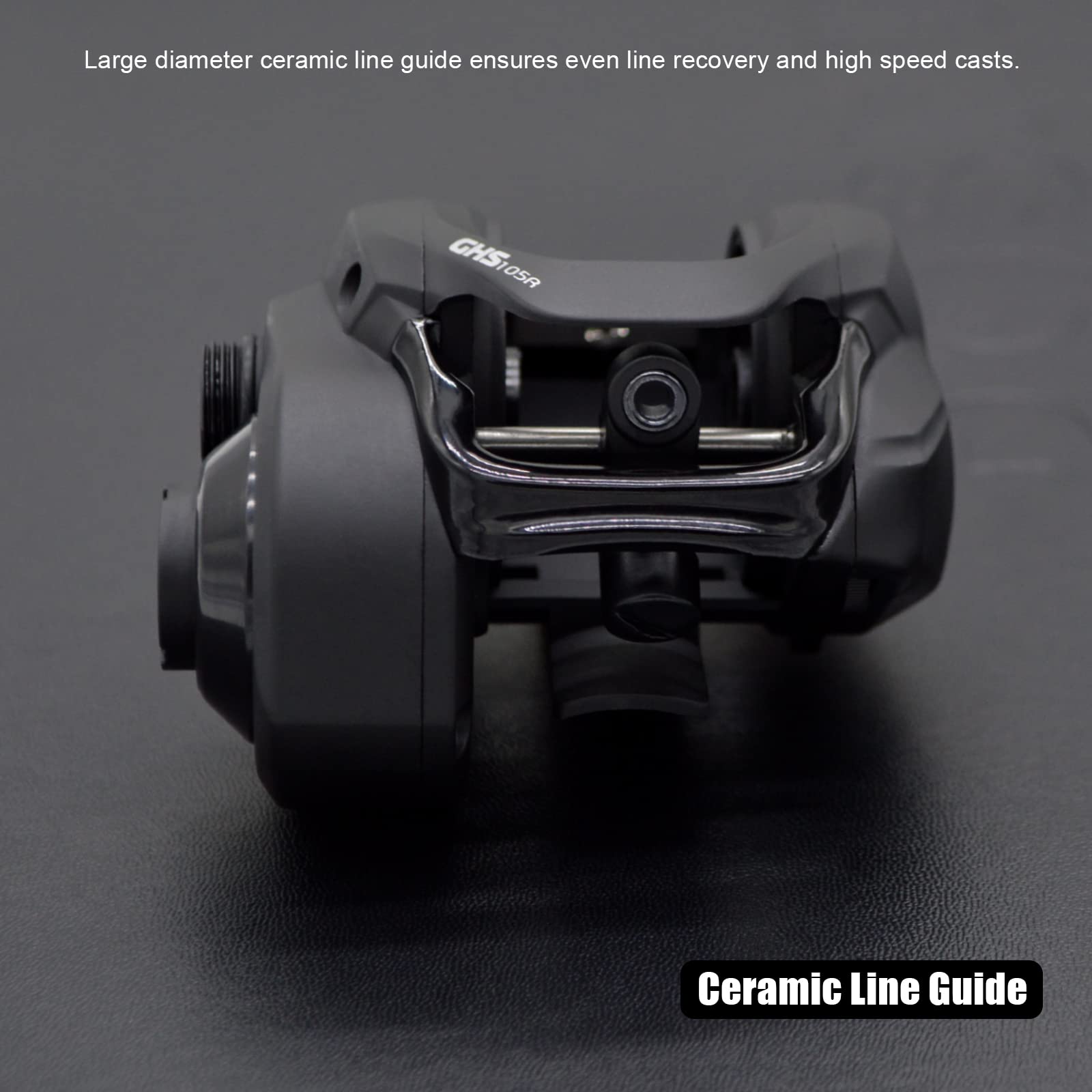 Double non-slip knob handle on GHS105 baitcasting reel