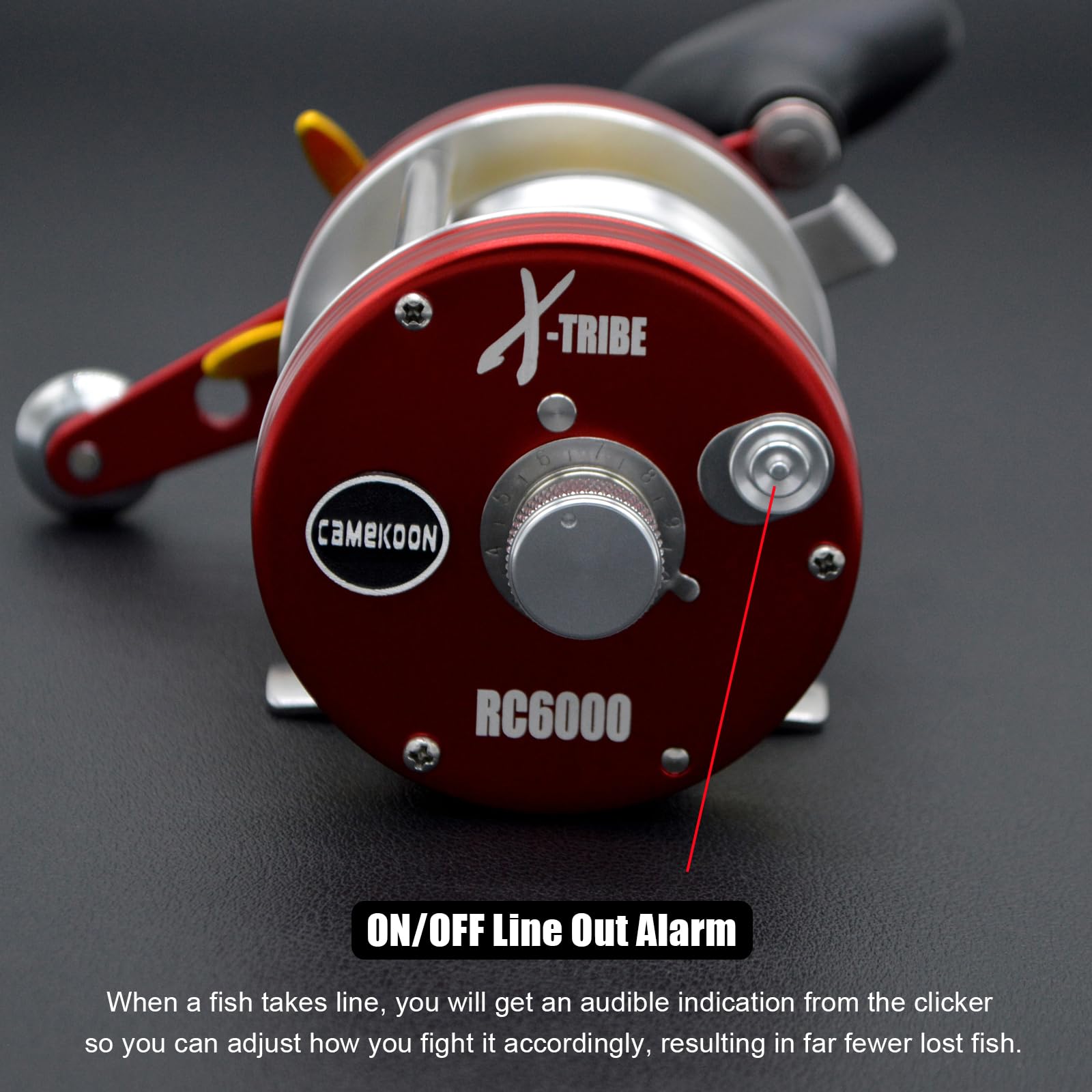 Camekoon X-Tribe drag system close-up conveys up to 17 lb smooth drag.