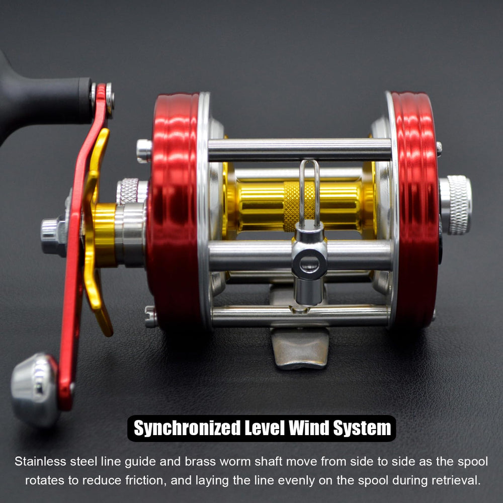 Camekoon X-Tribe level wind view demonstrates synchronized mechanism reducing friction.