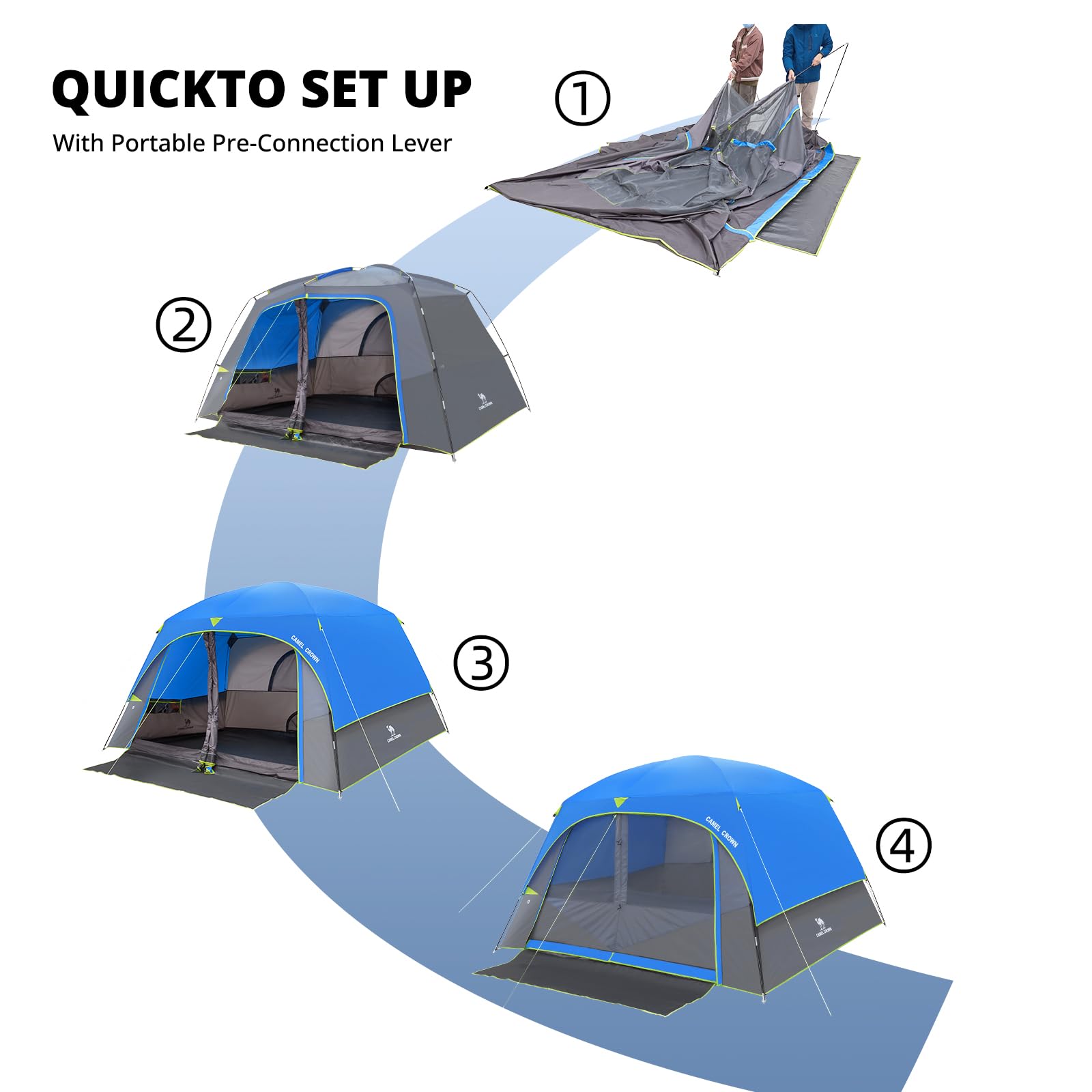 Camel Crown 6-person tent easy setup saves time after a long day outdoors