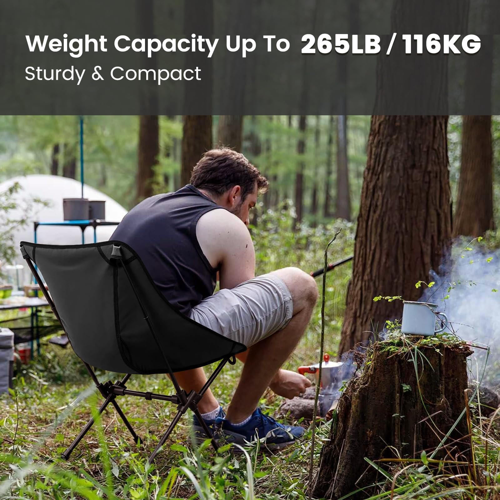 CAMEL CROWN portable camping chair 600D Oxford fabric detail highlights durability.
