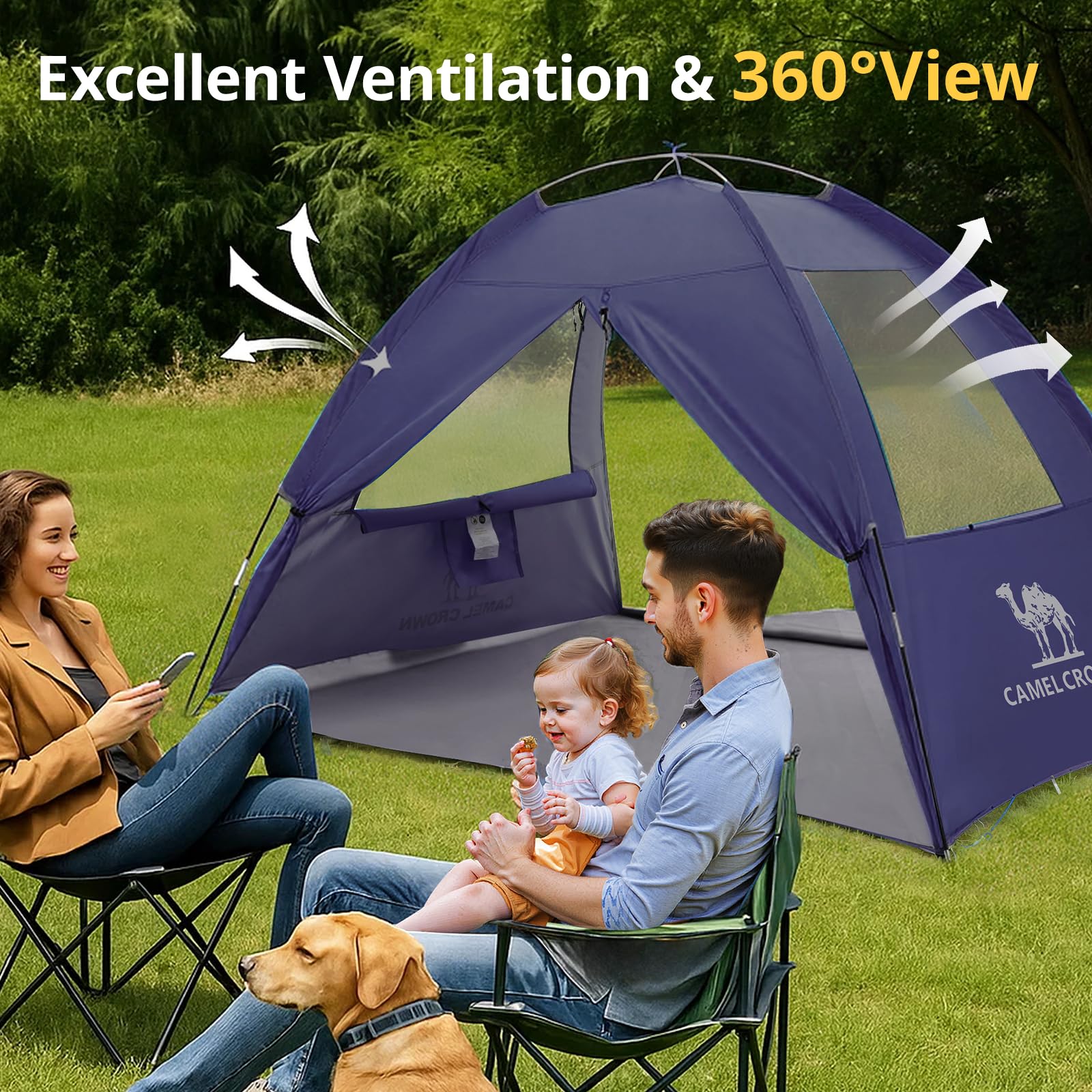 Camel Crown dual doors and panoramic design for easy access and airflow.