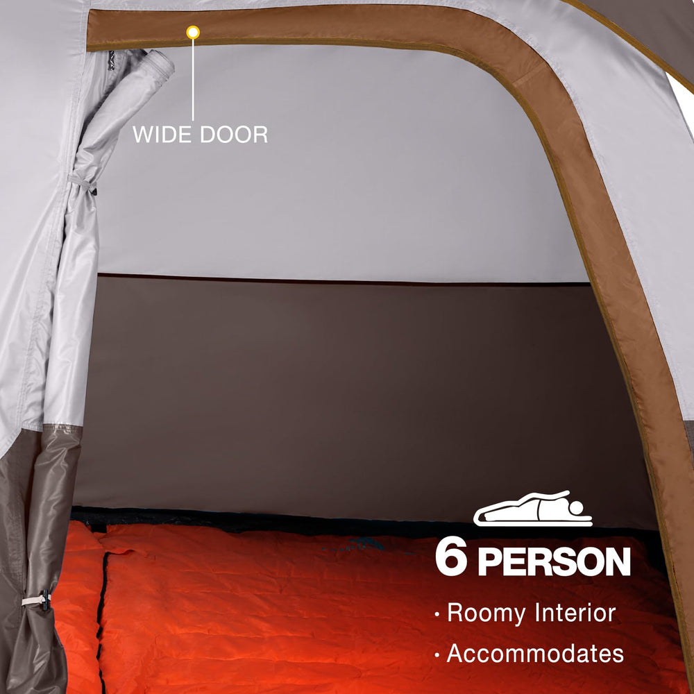 Camel Crown dusk camping setup showing quick shelter at twilight.