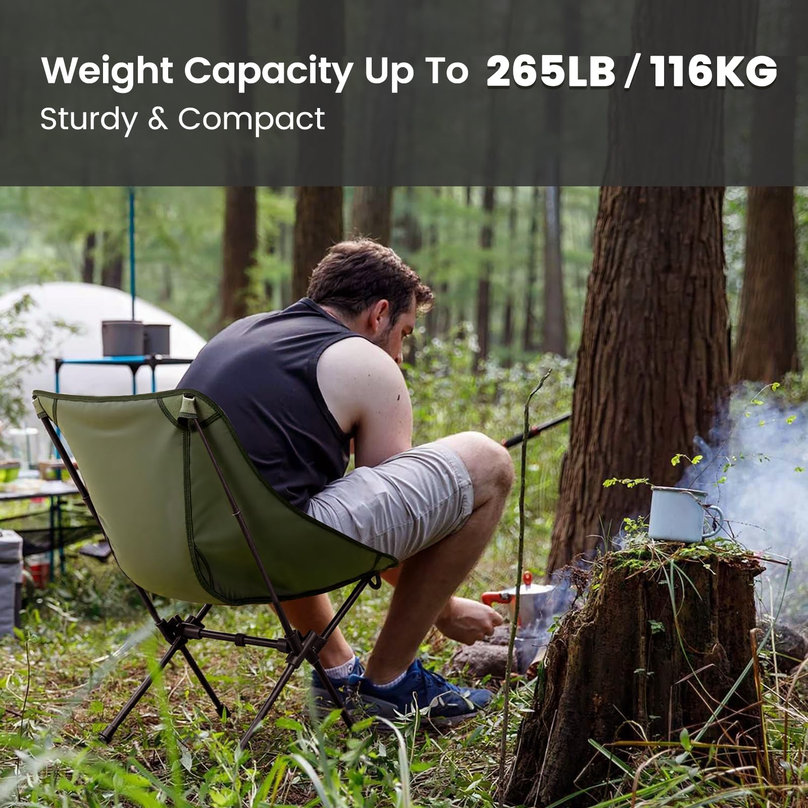 CAMEL CROWN ergonomic seat design supports relaxed posture outdoors.
