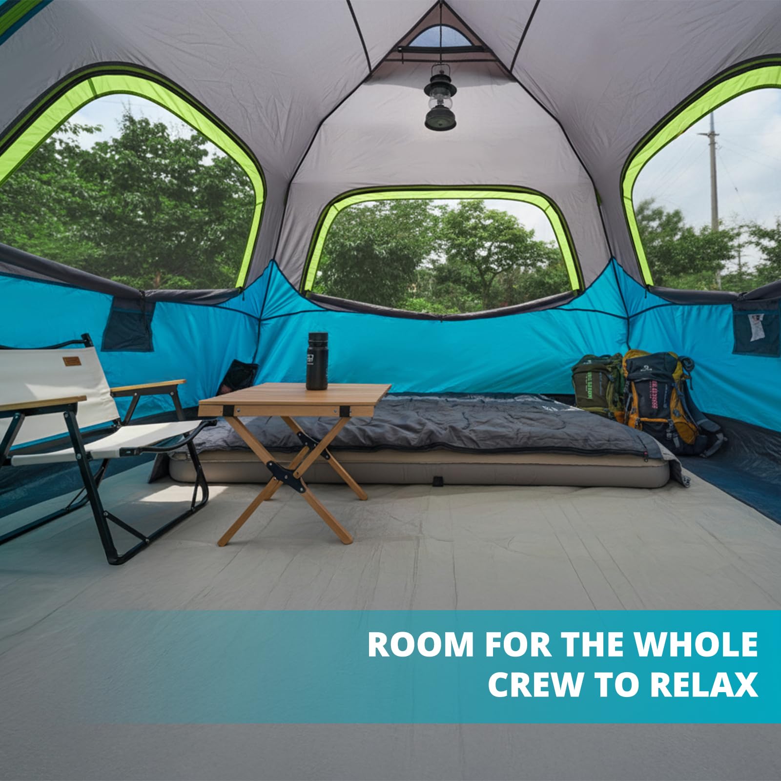 CAMEL CROWN ink-blue tent interior offers spacious 4-6 person comfort