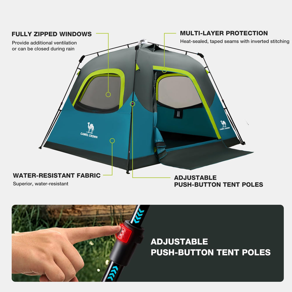 CAMEL CROWN ink-blue tent door and windows provide views and ventilation