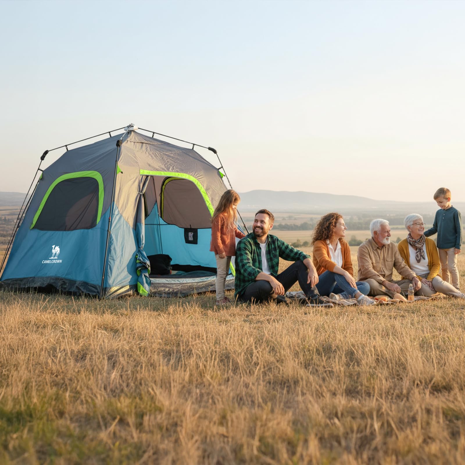 CAMEL CROWN ink-blue tent versatile use for camping, hiking, and family trips