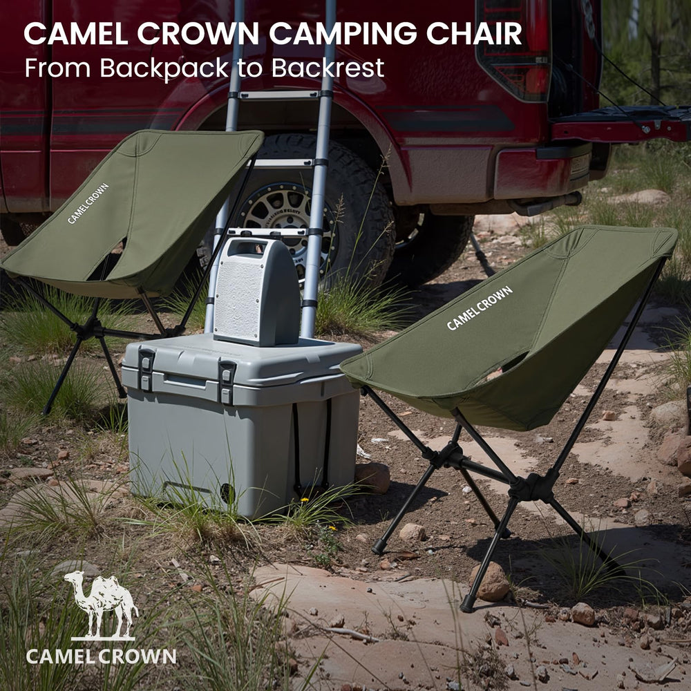 CAMEL CROWN portable camping chair compact-travel design fits car trunks.