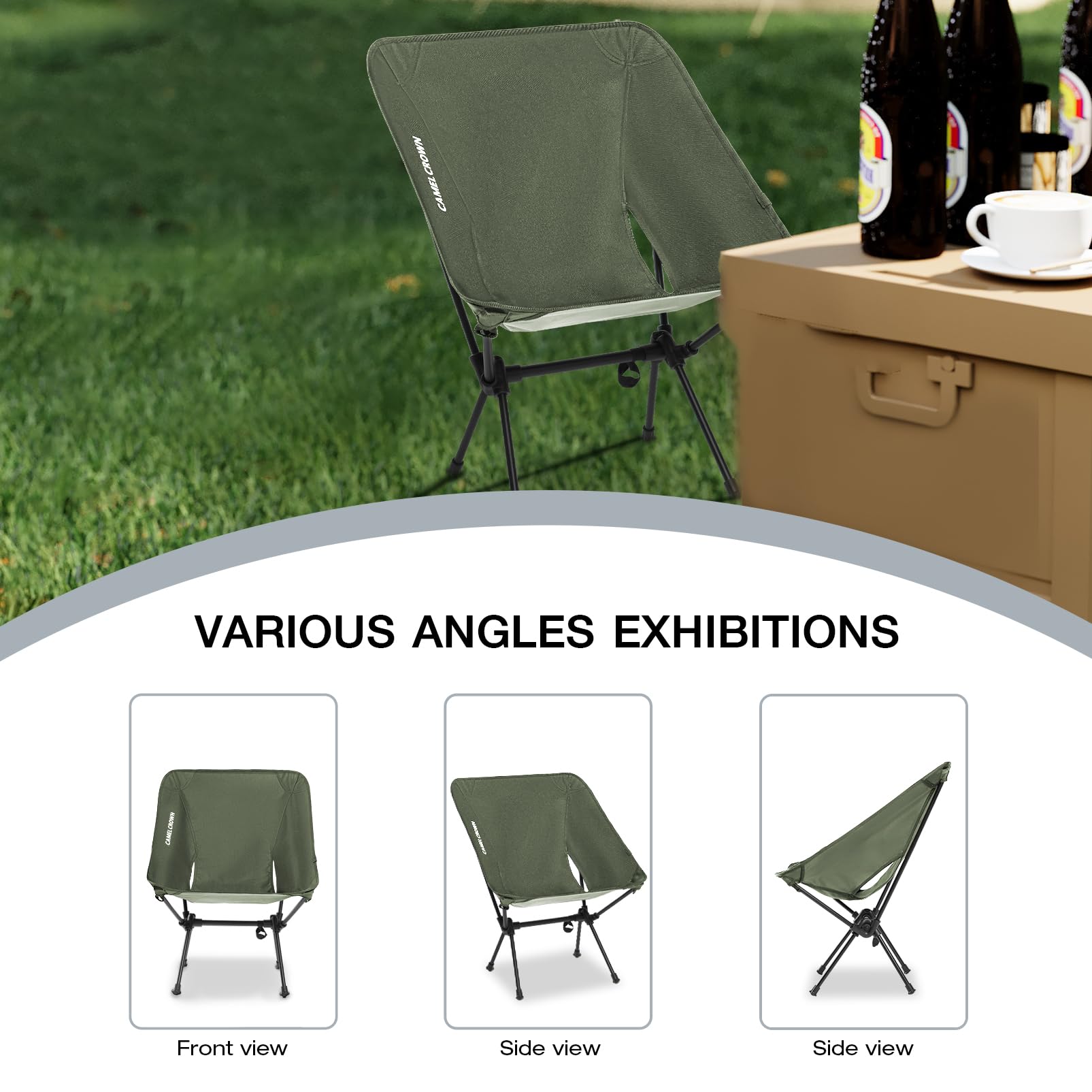 CAMEL CROWN portable camping chair easy-assembly for quick setup.