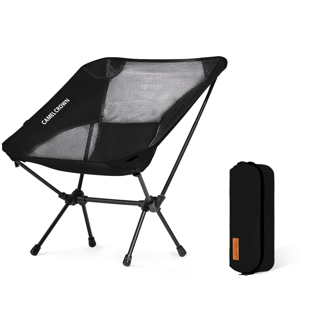 Camel Crown portable camping chair folded for compact travel and storage.