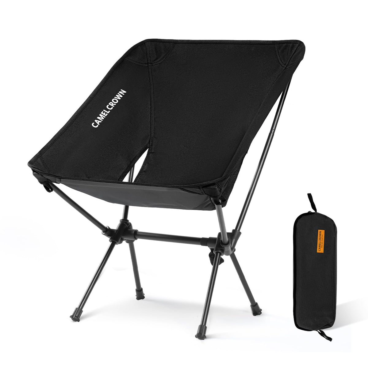 CAMEL CROWN portable camping chair folded view highlights easy transport and storage convenience.