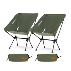 CAMEL CROWN portable camping chair in army green ready for outdoor lounging.