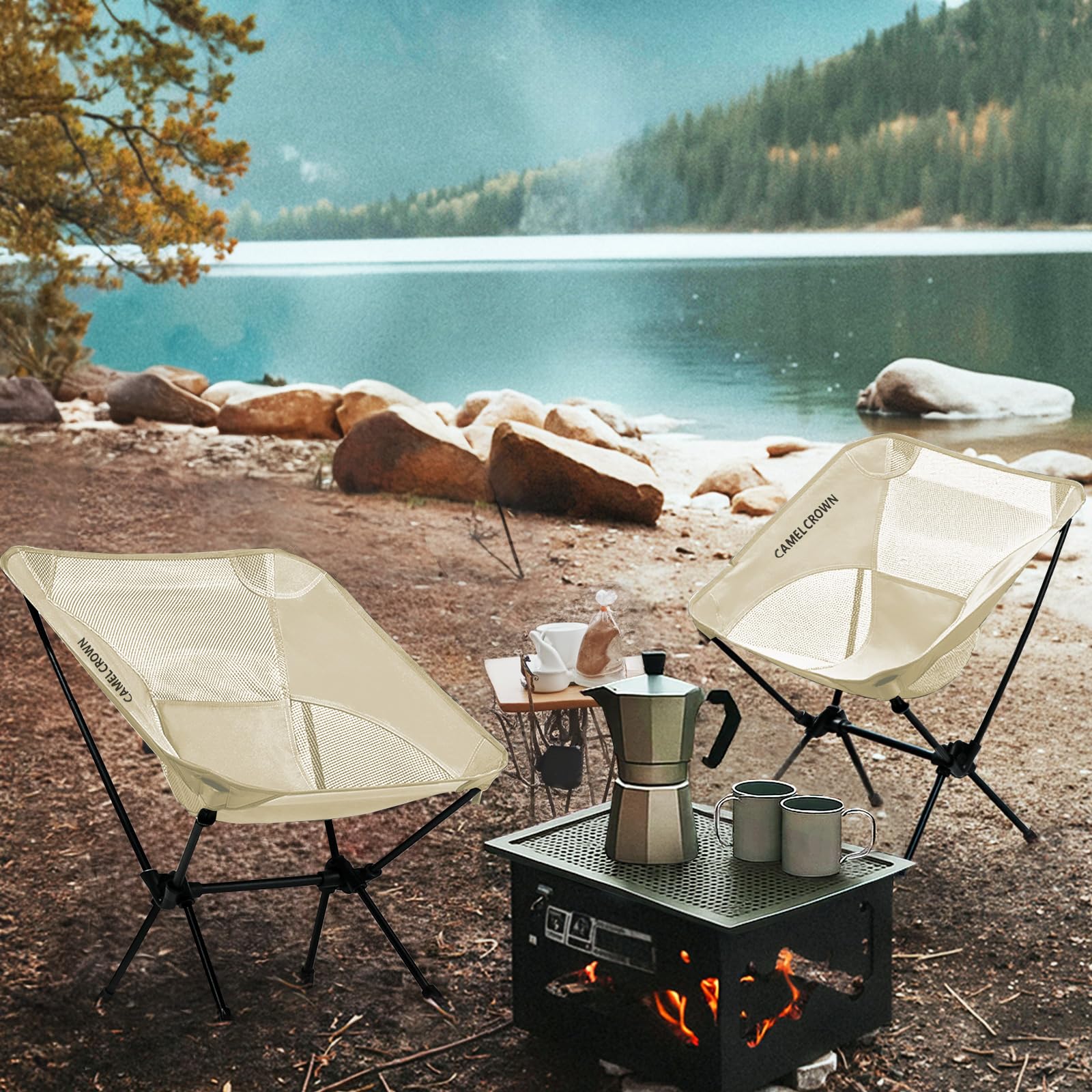 CAMEL CROWN portable camping chair in use for comfortable outdoor seating.