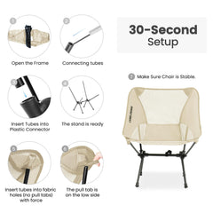 CAMEL CROWN portable camping chair mesh-seat detail for breathable comfort.