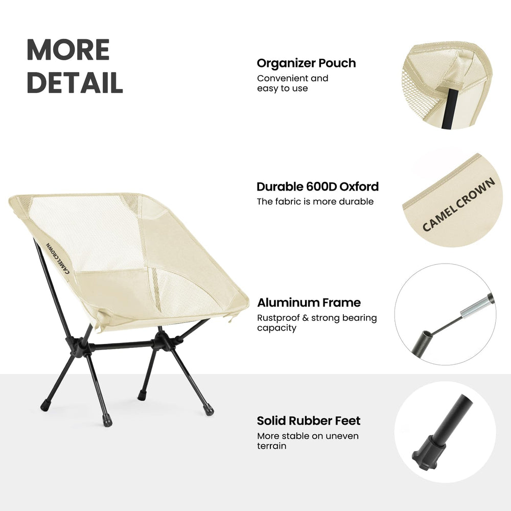 CAMEL CROWN portable camping chair trunk-storage ready for road trips.
