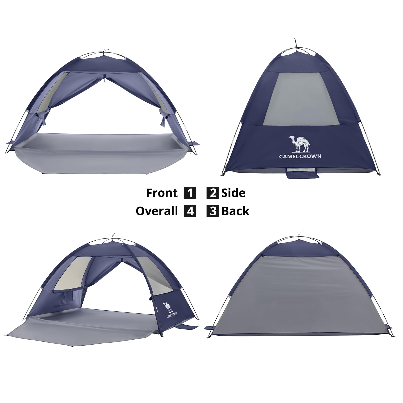 Camel Crown spacious interior 110x110x65 for comfortable family camping.
