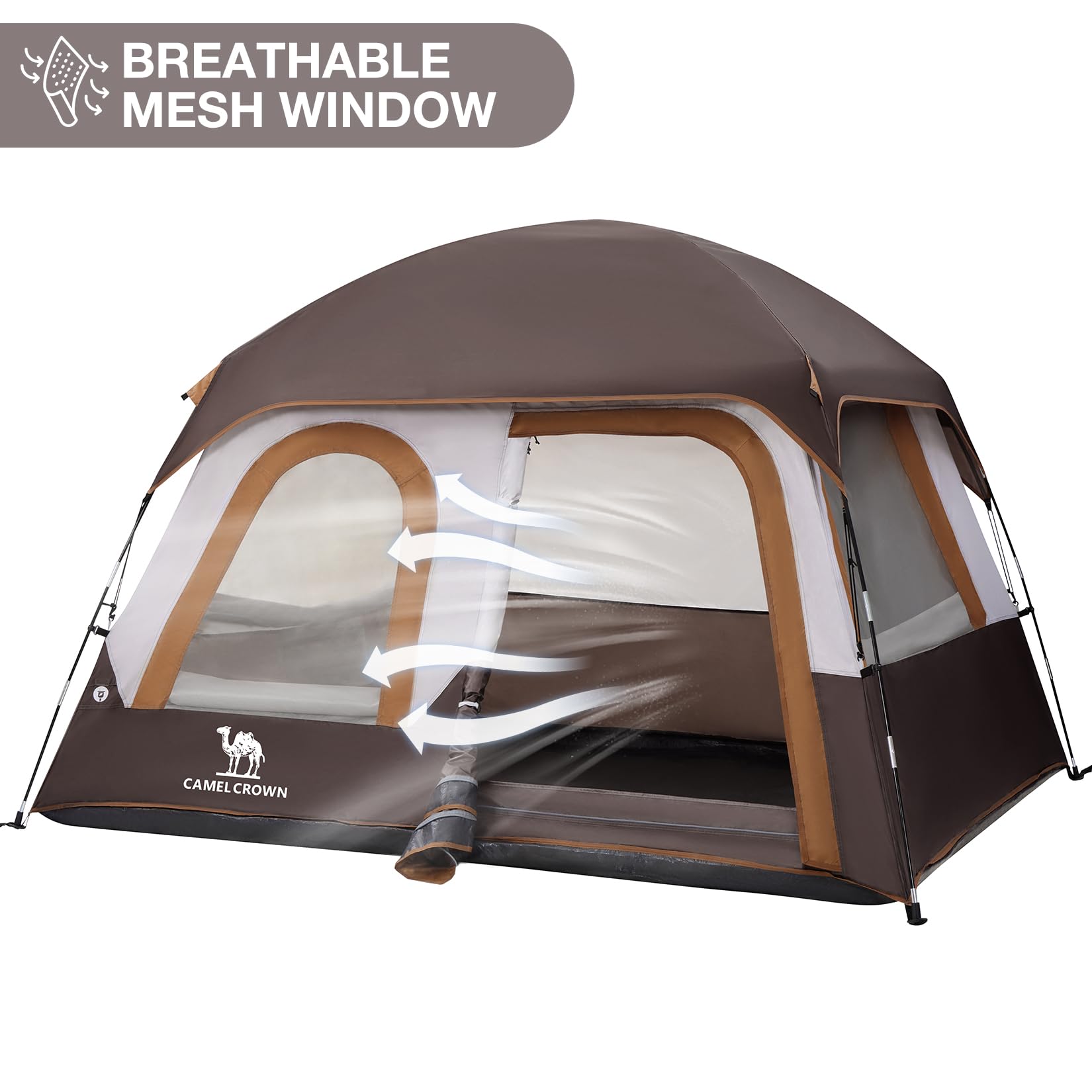 Camel Crown tent interior demonstrating spacious area for family camping.