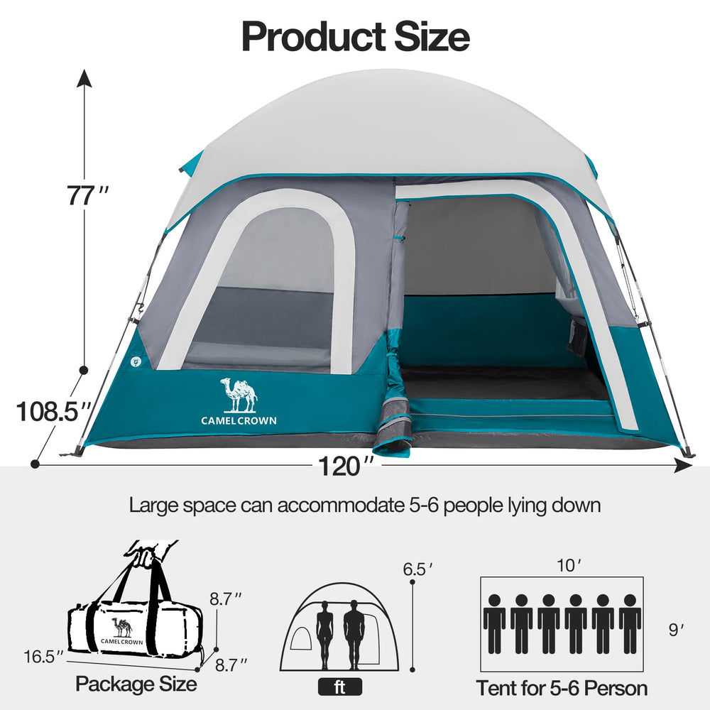 CAMEL CROWN tent easy-assembly with compact carry bag for travel