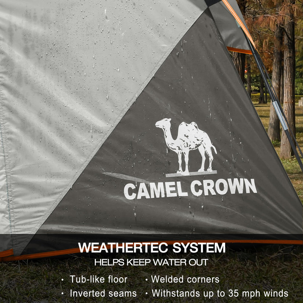 Camel Crown tent sets up quickly for hassle-free outdoor adventures.