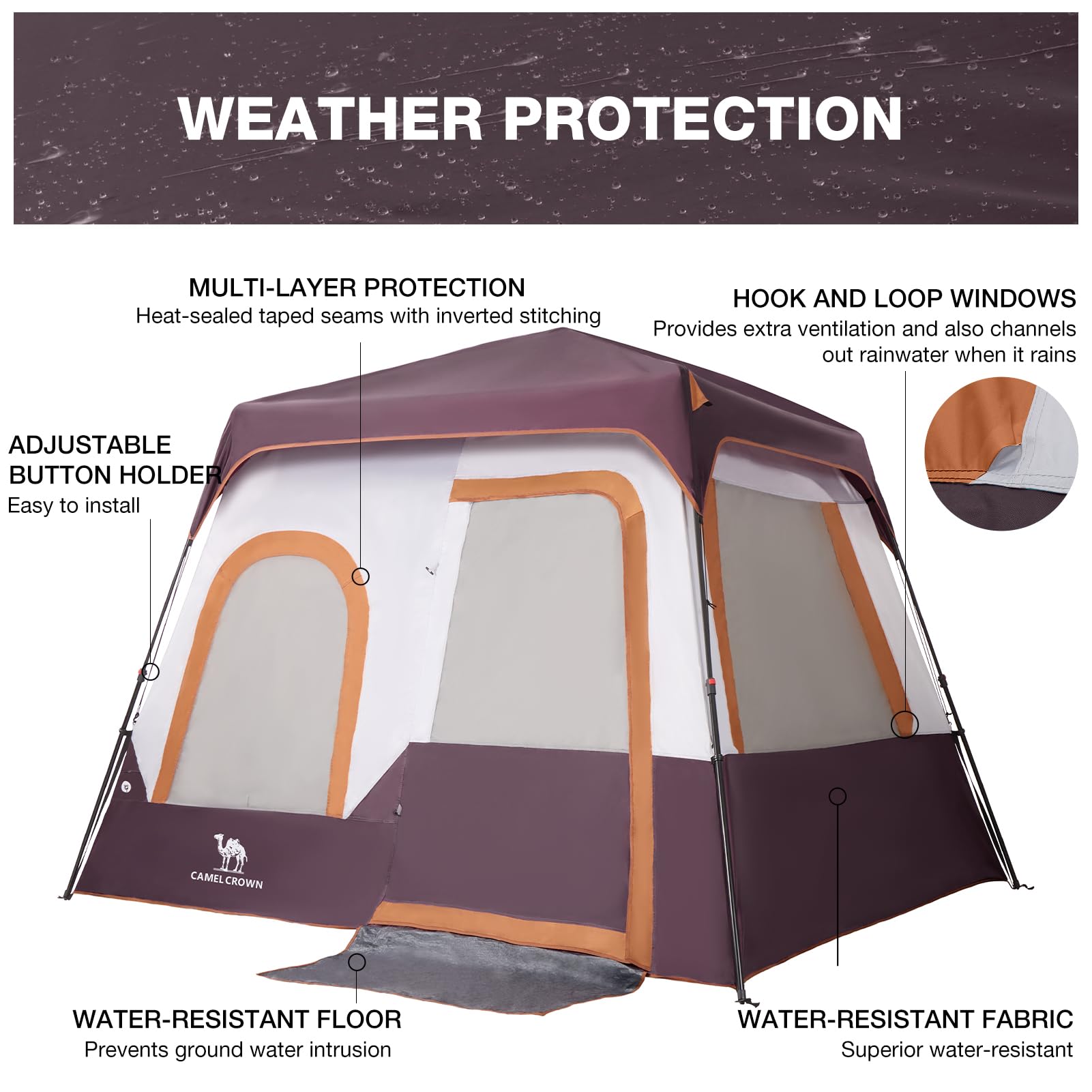 Camel Crown tent family-camping-setup backyard-friendly for sleepovers and scouting events.