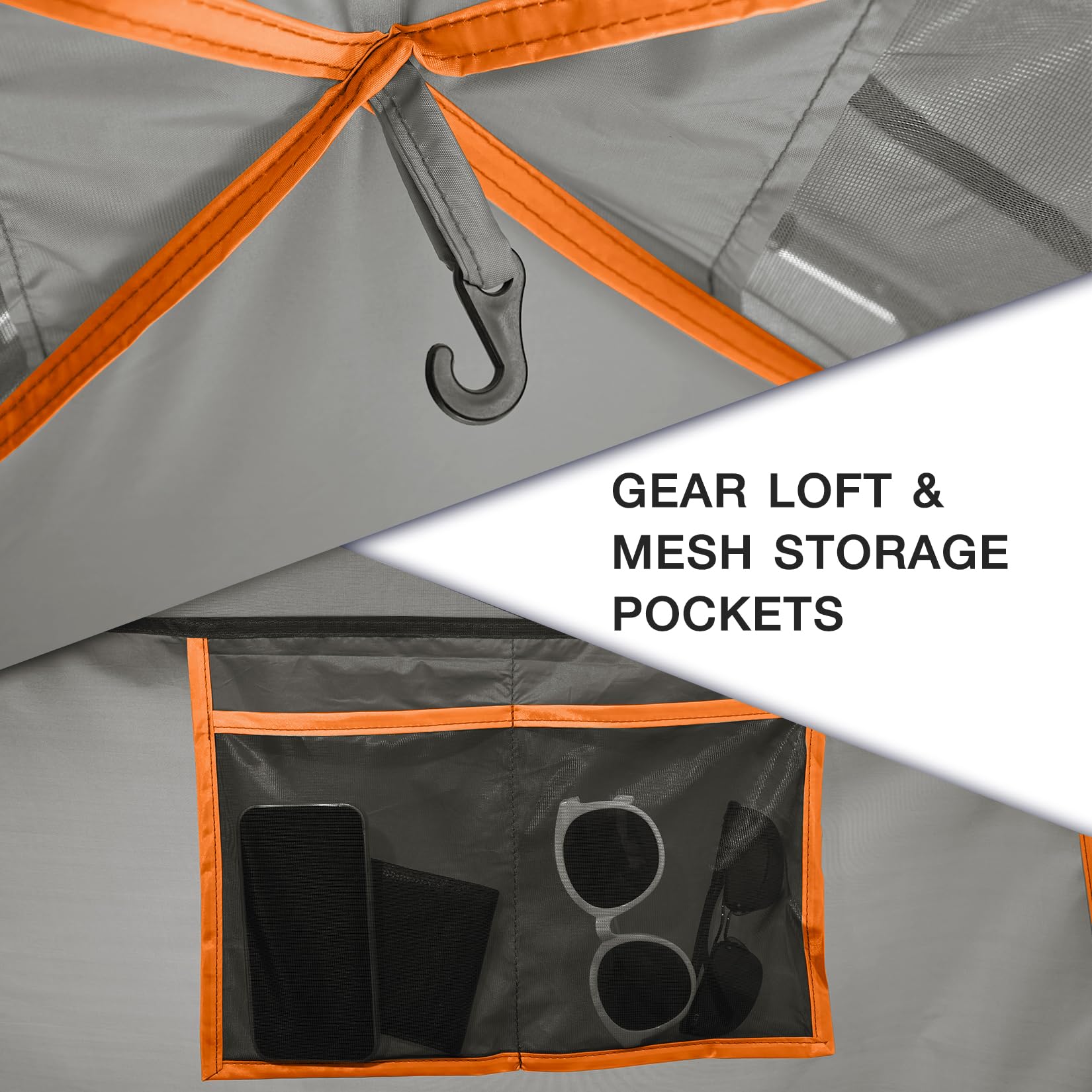 Camel Crown tent includes floor mats for easy shoe placement.