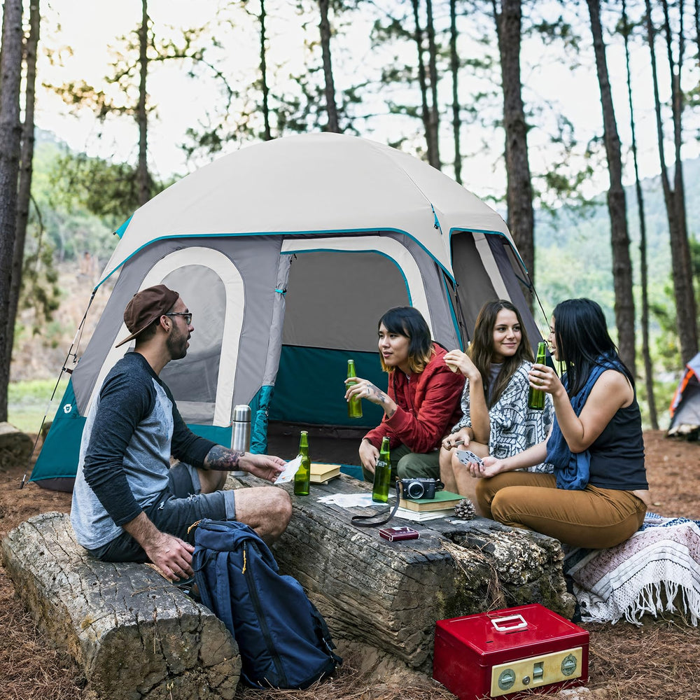 CAMEL CROWN tent features durable fiberglass poles for stable in windy conditions