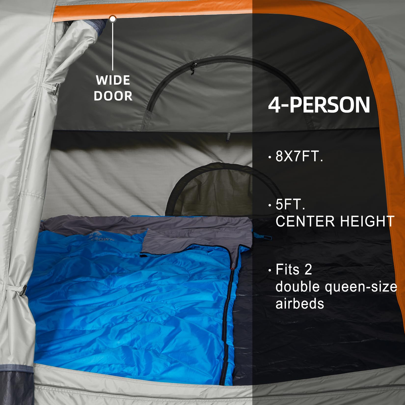 Camel Crown tent folds into a compact carry bag for portable trips.