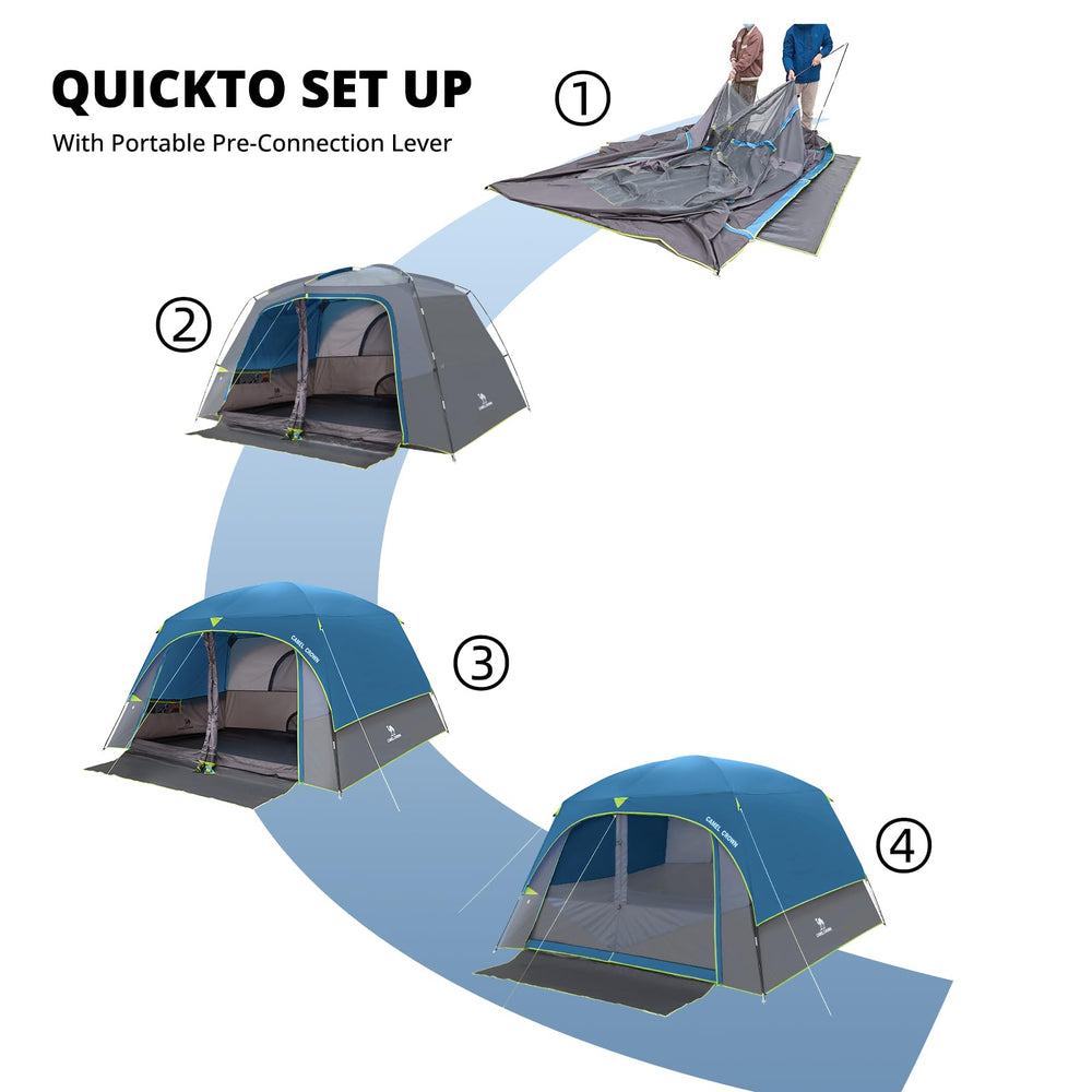 CAMEL CROWN tent rainfly setup illustrating rain protection