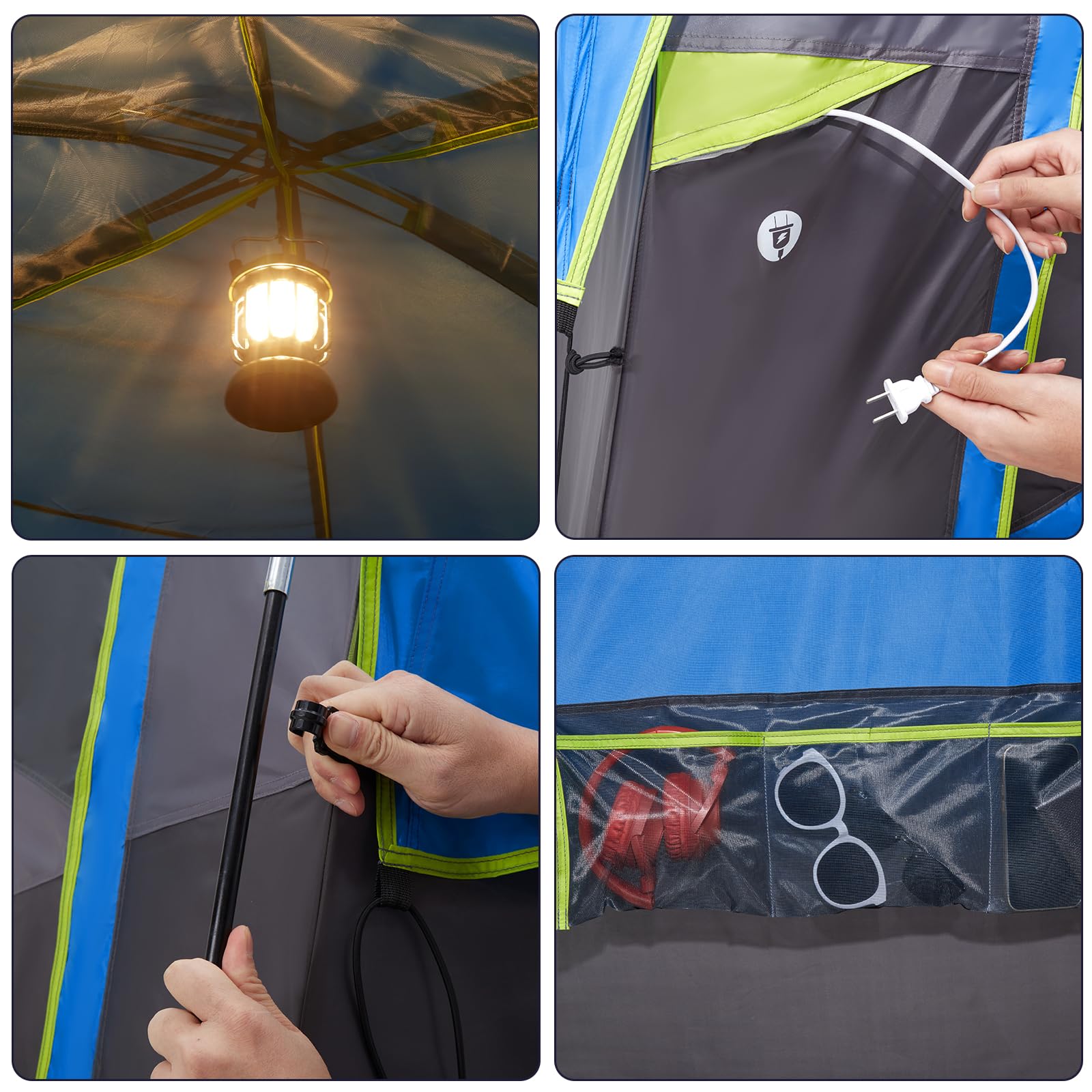 Camel Crown tent sky-blue exterior improves visibility and outdoor style