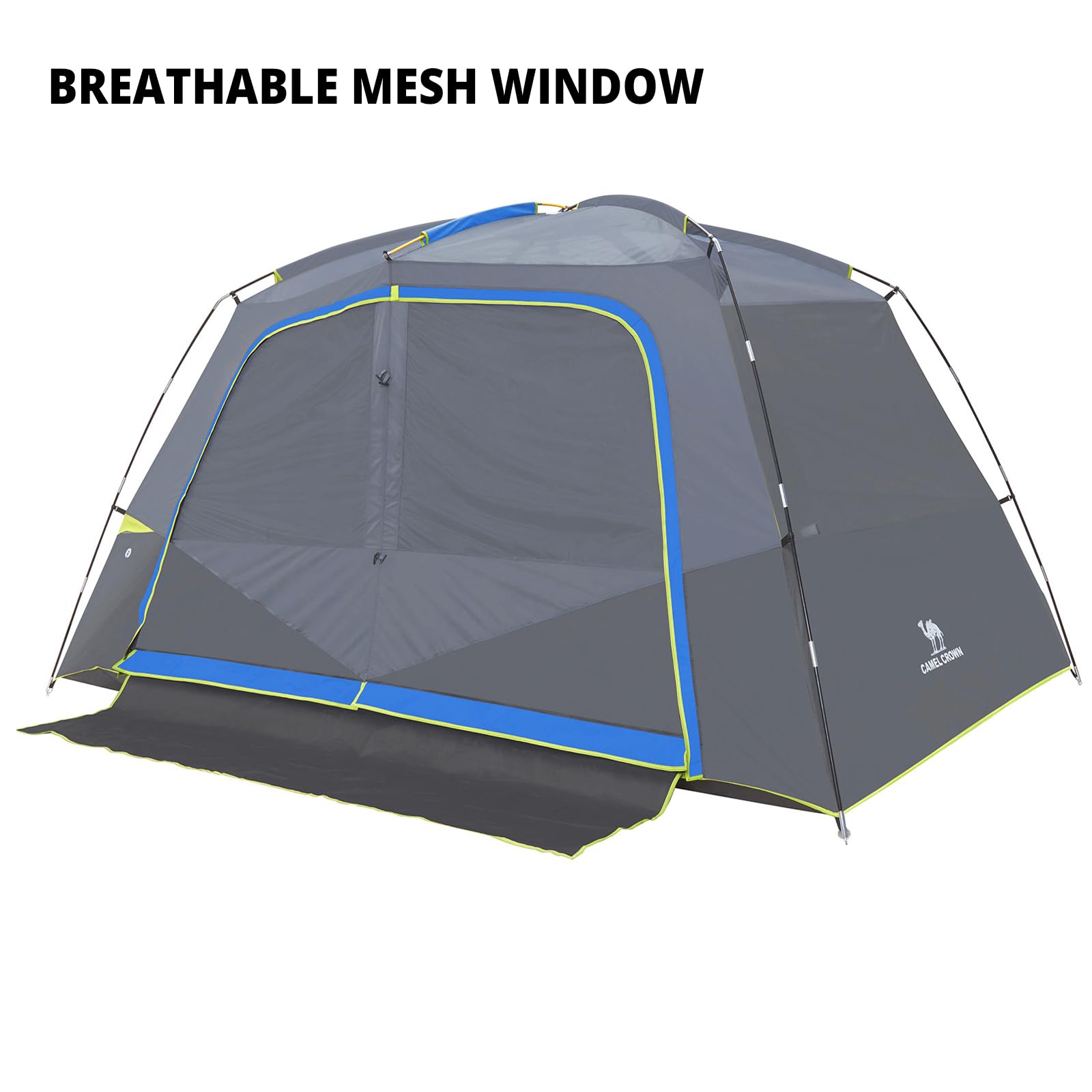 Camel Crown tent stable frame with fiberglass poles withstands wind and rain