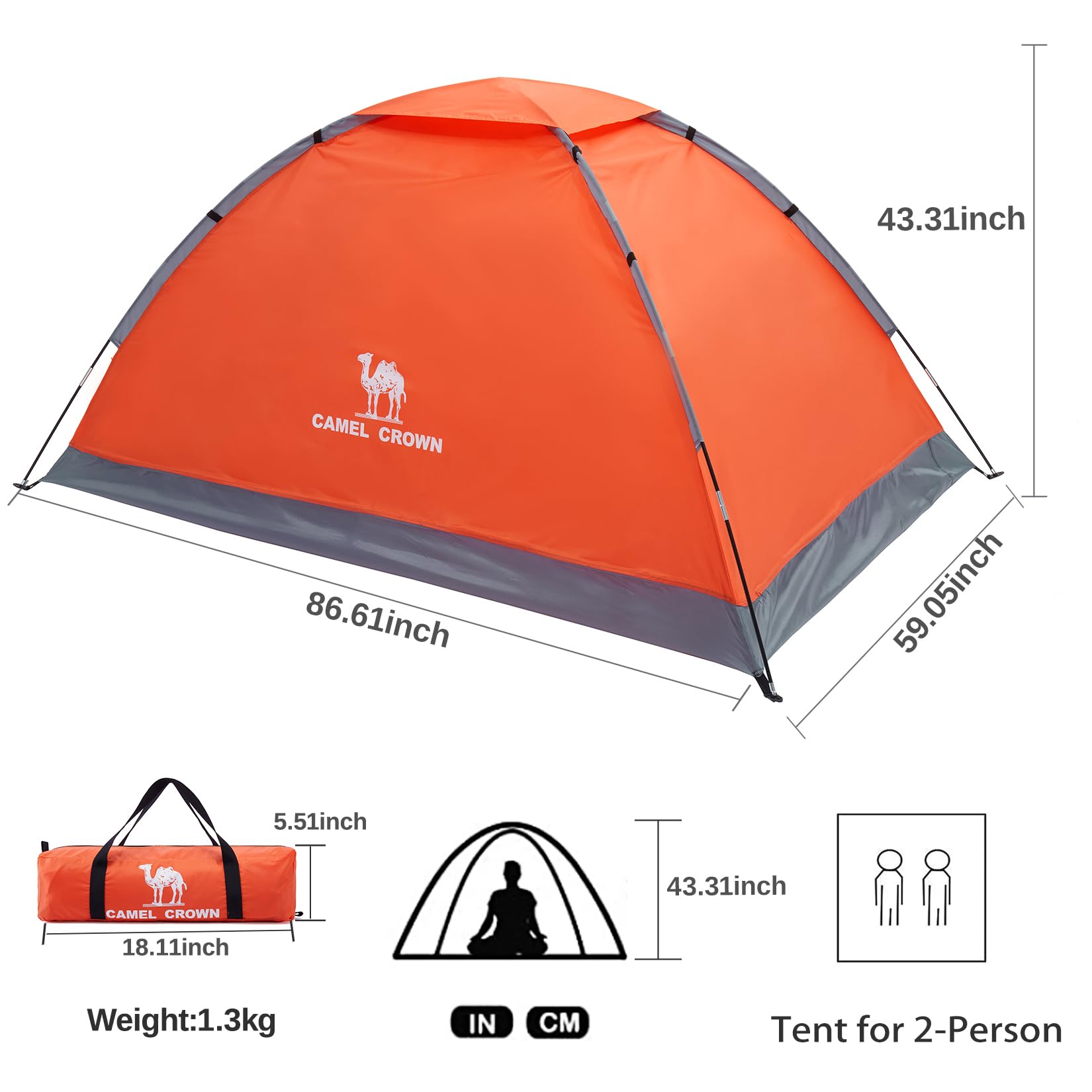 Camel Crown tent interior with ventilation for airflow.