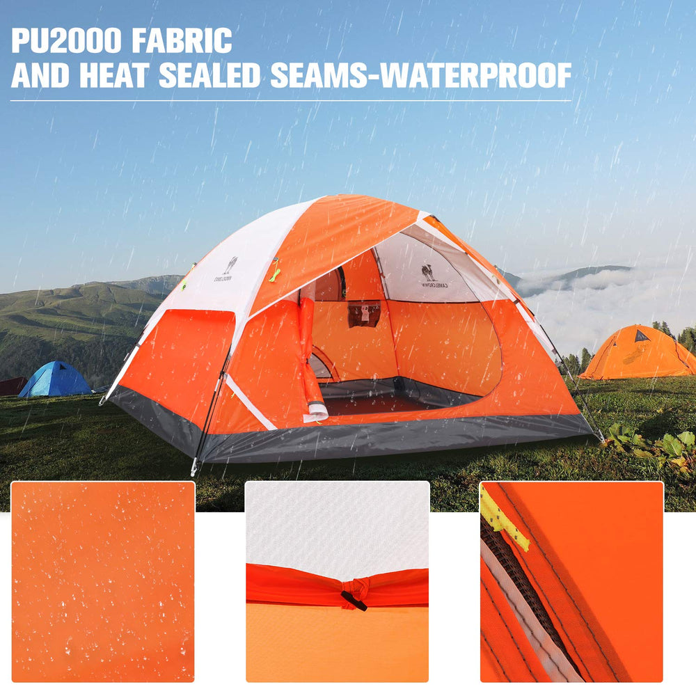 Camel Crown tents easy-assembly focus—quick setup after a long hike.