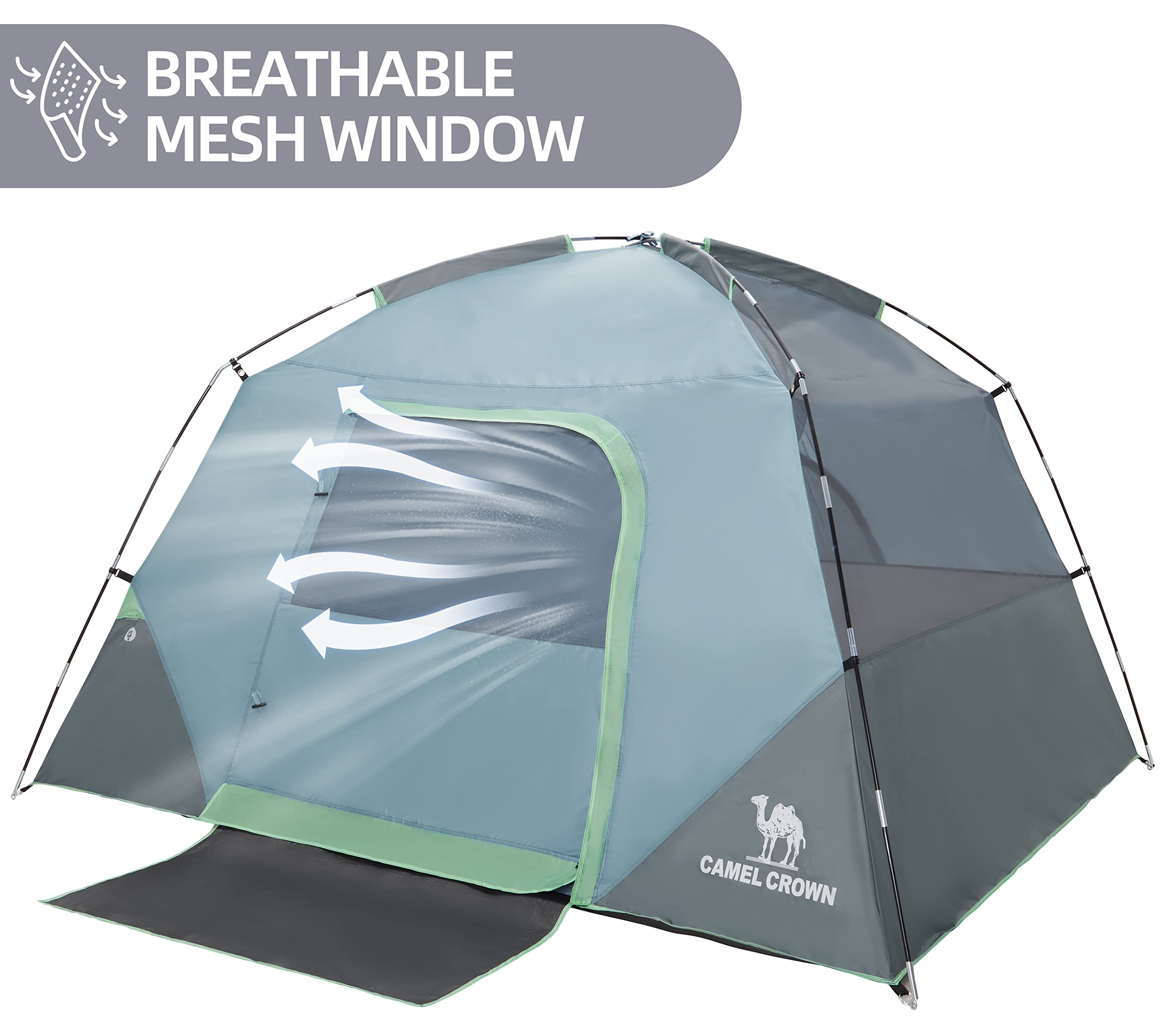 CAMEL CROWN tents interior space for four-person family comfort.