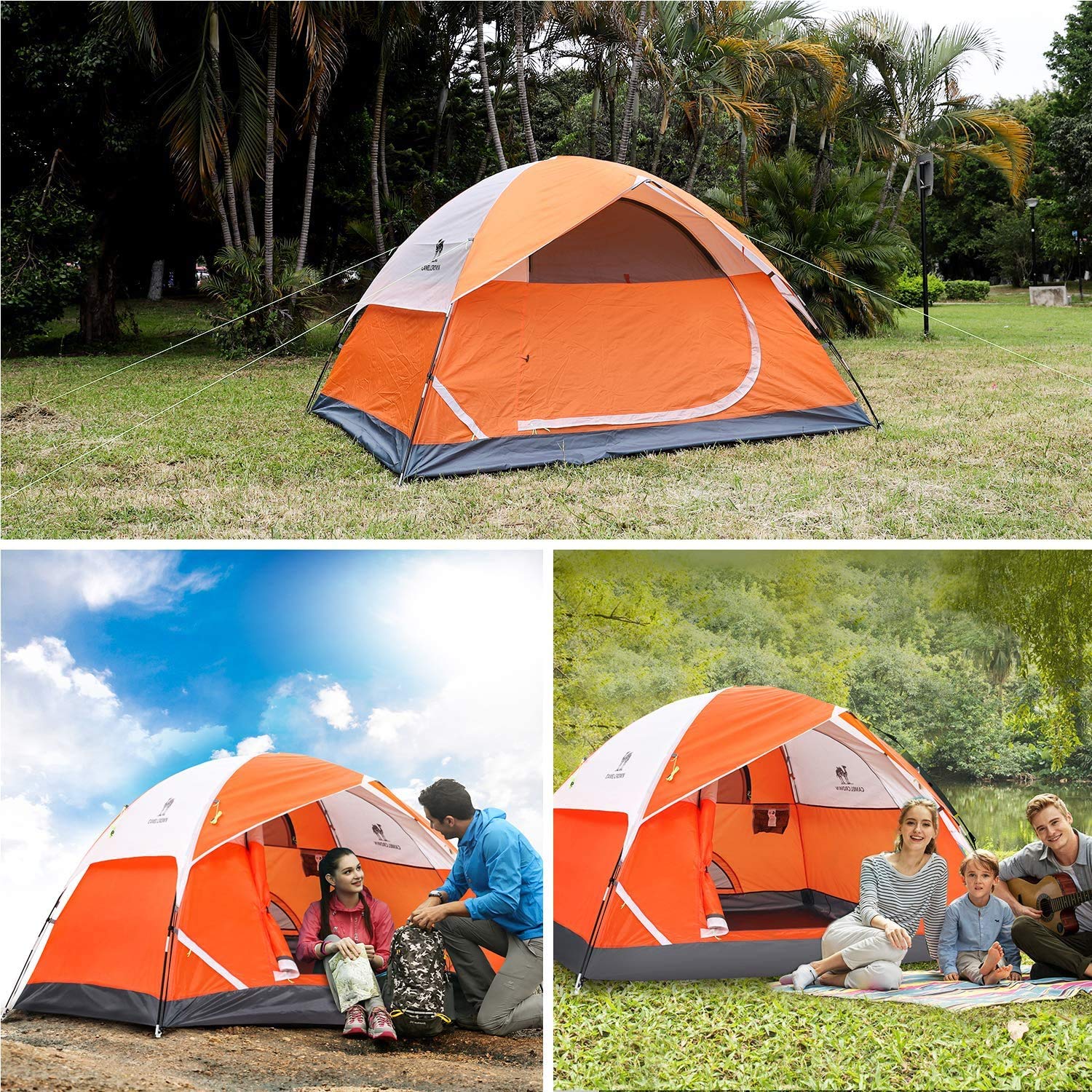 Camel Crown tents versatile-use focus—great for camping, hiking, fishing, and BBQ.