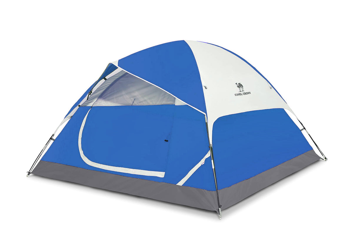 CAMEL CROWN tent porch view shows shade and easy access for family camping