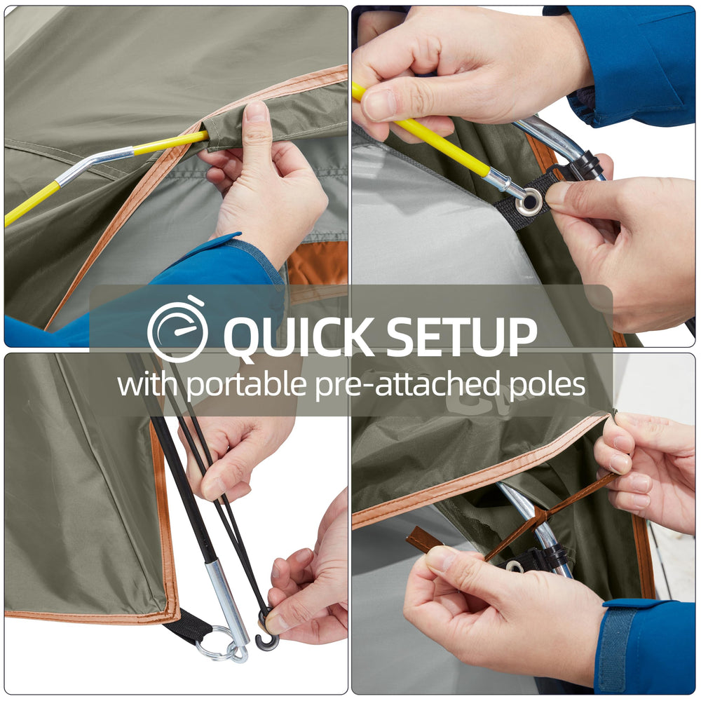 CAMEL CROWN tents quick setup demonstrated for faster pitch