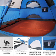 CAMEL CROWN tent interior highlights spacious room and gear organization pockets