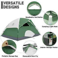 Camel Crown tent ventilation system promotes air flow and reduces condensation for comfort.