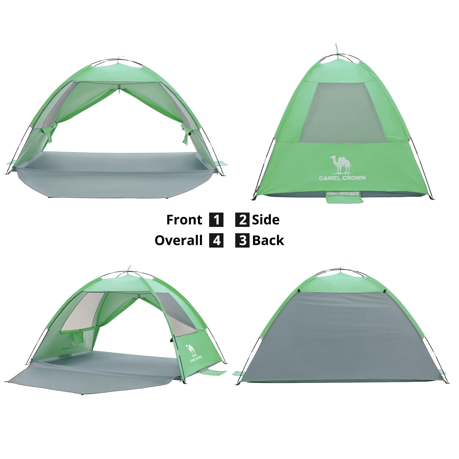 CAMEL CROWN tent shows 2000mm waterproof rating with reinforced seams.