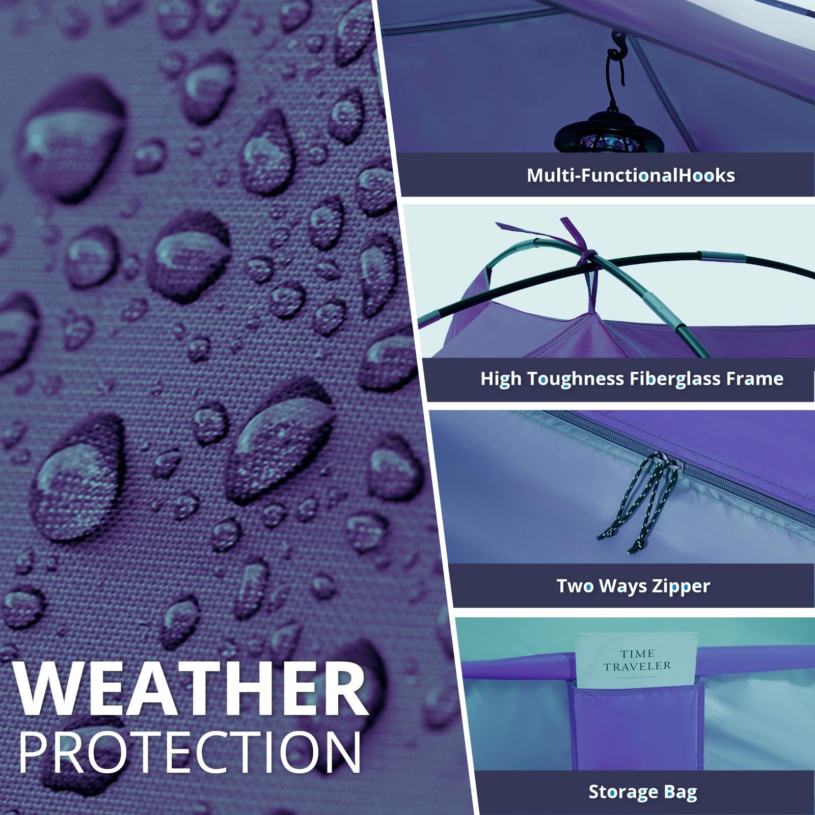 Camel Crown 2000mm waterproof rating with reinforced seams withstands showers.