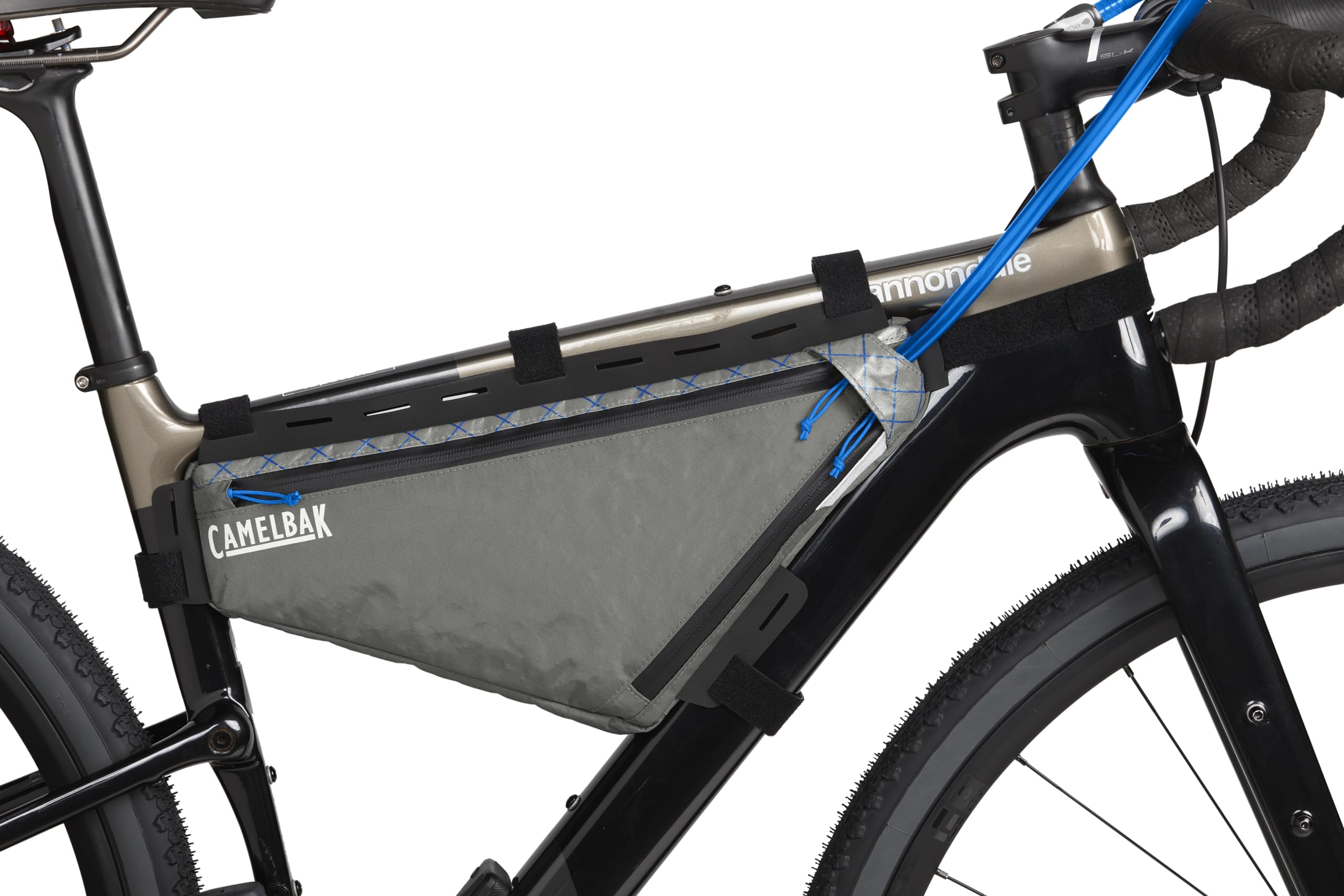 CamelBak adjustable tube clip keeps hydration tube in reach and tidy.